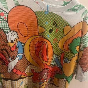 Colorful Cartoon Graphic T-Shirt - los tres caballeros Disney